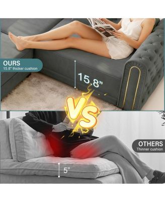 90.6" 3-in-1 Convertible Sleeper Sofa with Ottoman