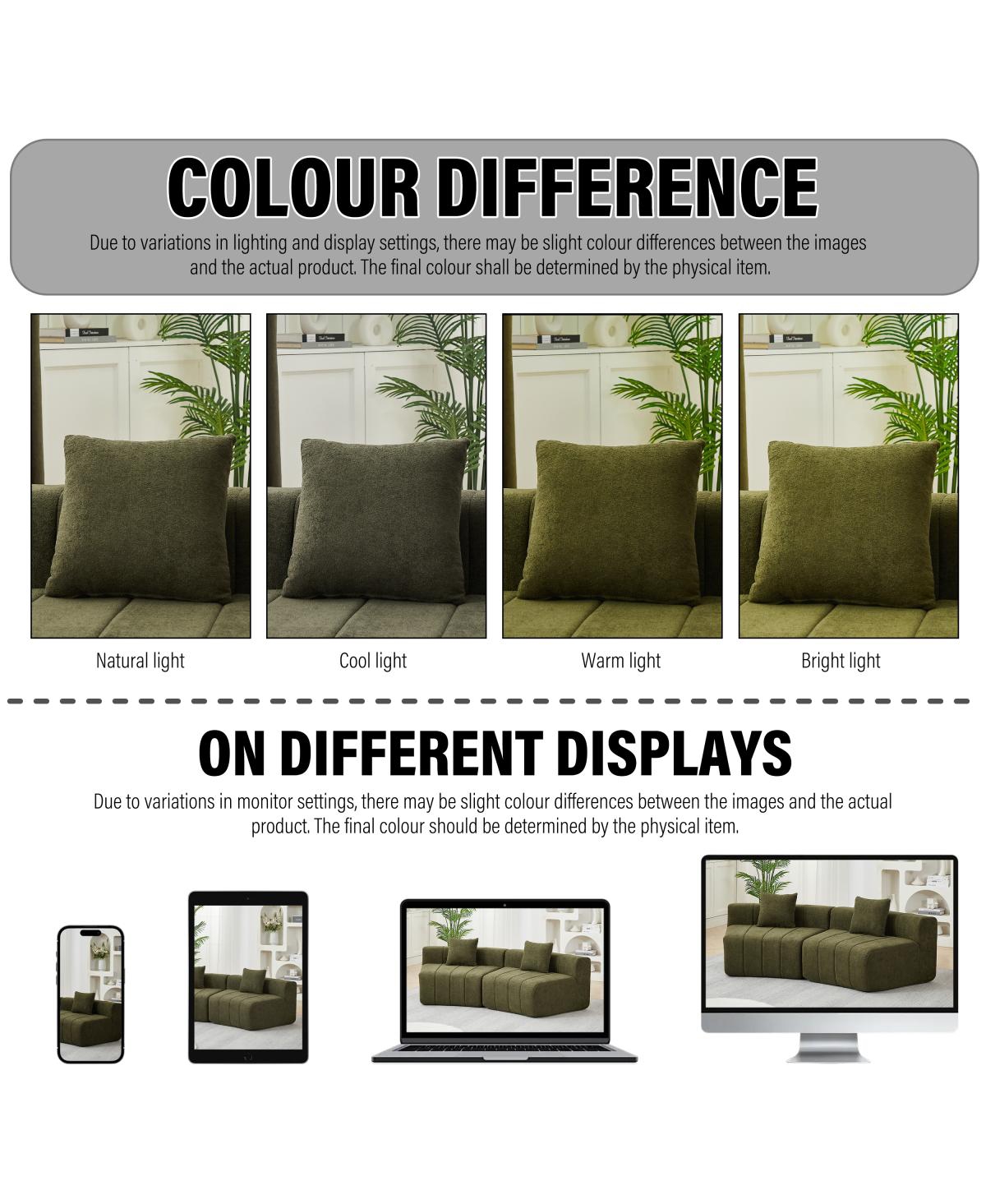 Streamdale Furniture Chenille Sectional Sofa with 2 Pillows, Symmetrical Modular for Living Room