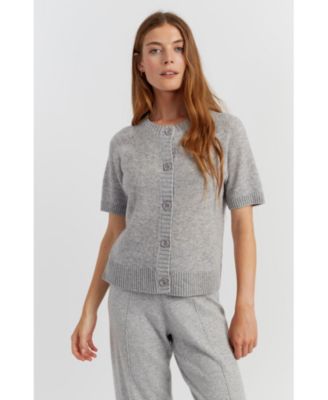Women's Lightweight Wool-Cashmere Button-Front Tee
