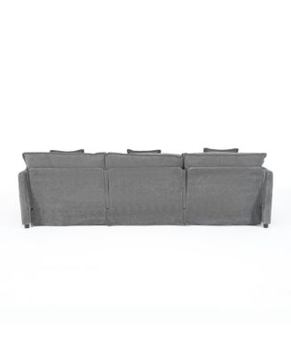 Oversized Deep Seat Sectional Sofa, Modern Chenille Cloud Couch