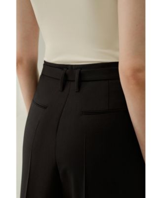 Women's Silk Wool High-Waisted Wide-Leg Pant