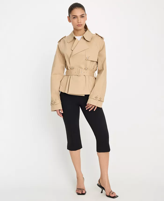Women's Cropped Trench Jacket - thumbnail 2