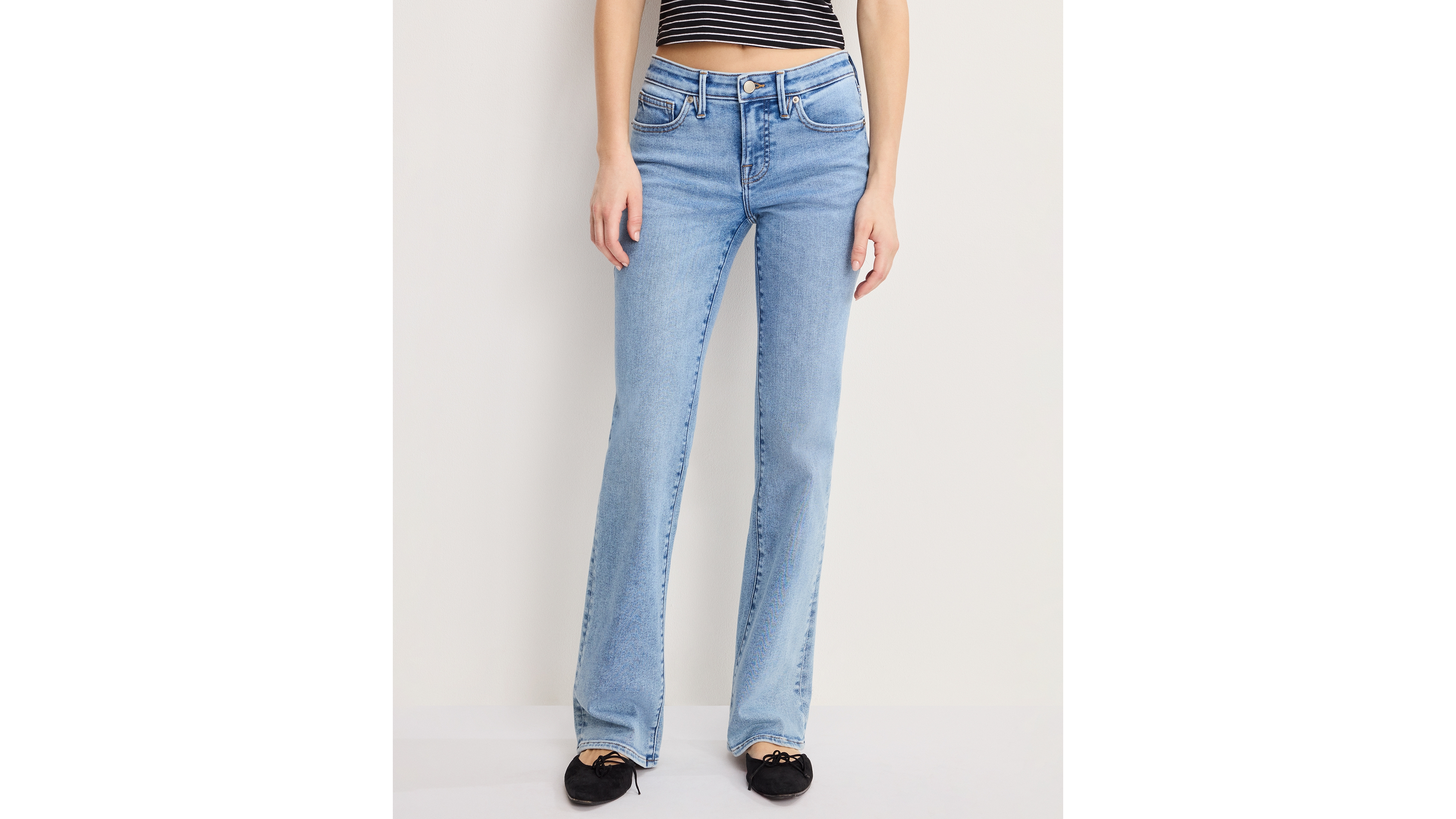 Good American Women's Low Rise Boot Jeans