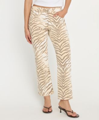 Women's Good Vintage-Inspired Straight Tiger Print Jeans
