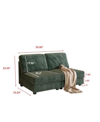 Double-seater Sofa, Comfortable Corduroy Fabric