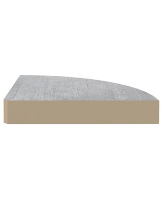 Wall Corner Shelf Set of 4 Concrete Grey Honeycomb MDF, Metal