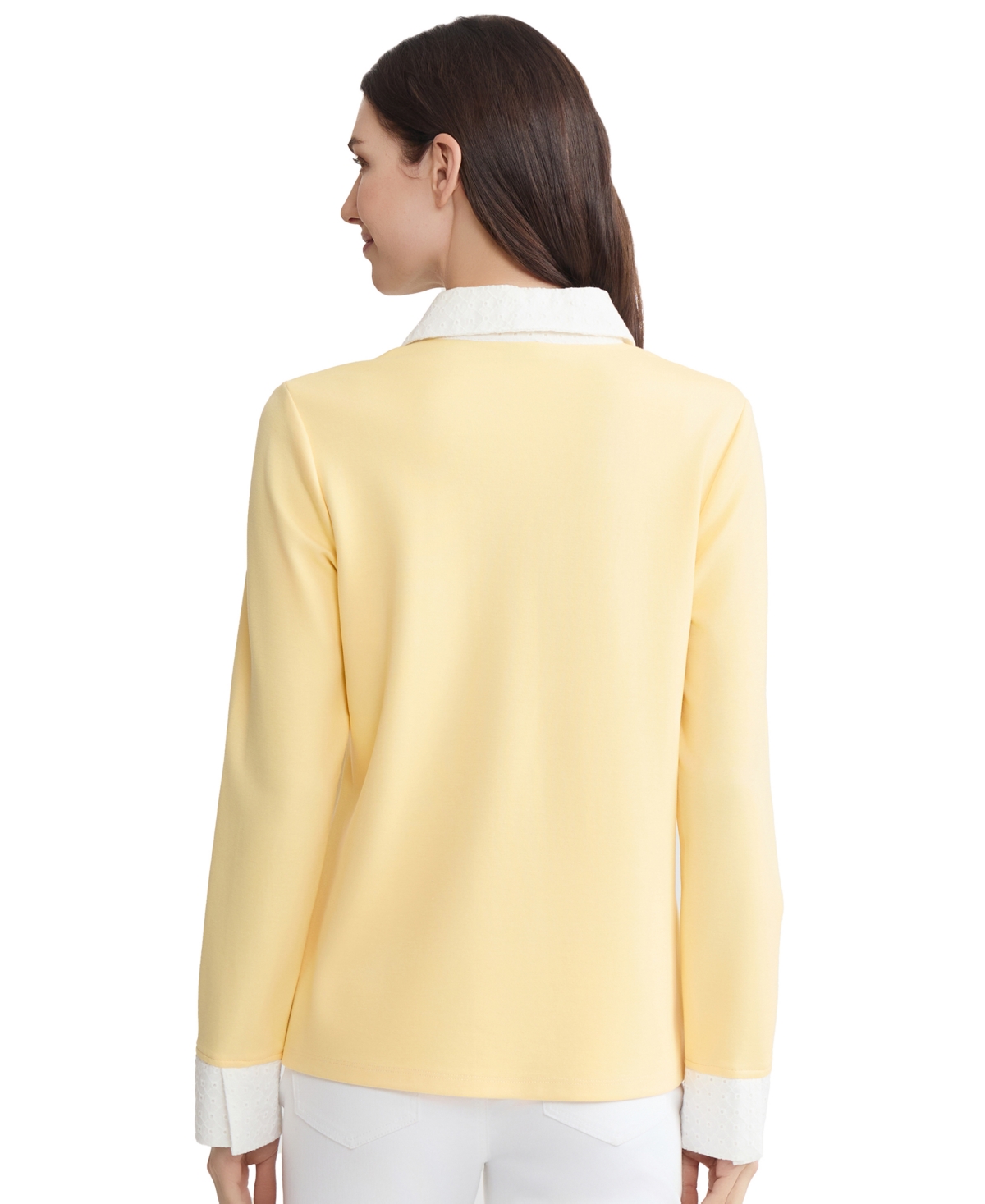 Jones New York Women's Long-Sleeve Knit Twofer Top
