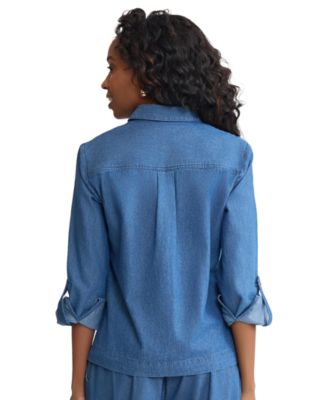 Petite Long-Sleeve Button-Down Shirt