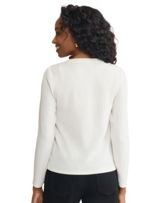 Petite Long-Sleeve Button-Front Cardigan