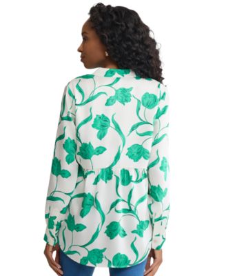 Petite Long-Sleeve Popover Top