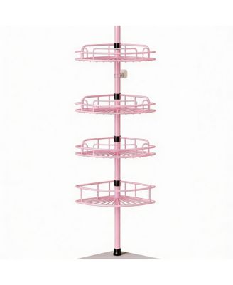 4-Tier Adjustable Shower Caddy - No-Drill, Rust-Resistant, Space-Saving