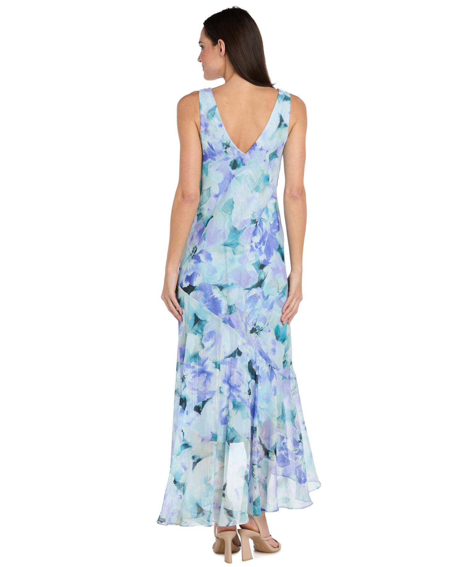 Women’s Printed 3/4-Length Sleeve Jacket and Maxi Dress, 2-Piece Set