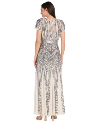 Women’s Long Sequin Short-Sleeve Ball Gown