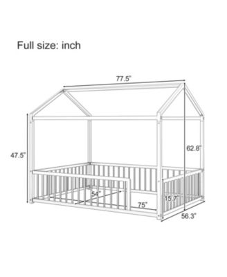 Montessori Metal House Bed Frame - Kids/Toddler, No Slats, Black