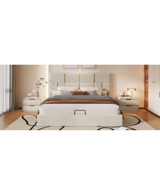 Upholstered Platform Bed with Hydraulic Storage