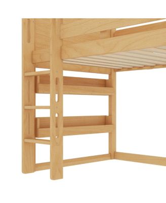 Twin Loft Bed with Bookshelf, Slide, and Playful House Design for Kids