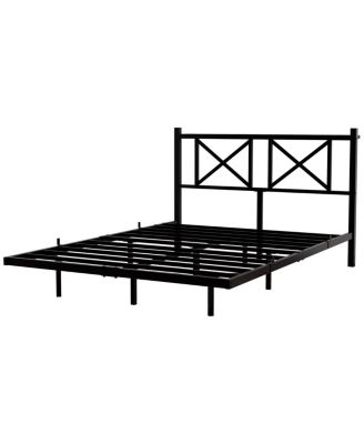 Queen Size Floating Bed Frame with Headboard & Storage, USB/LED