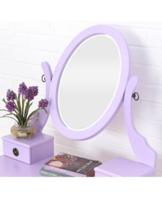 Streamdale Moniys Wood Moniya Makeup Vanity Table and Stool Set, Purple