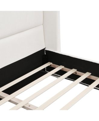 Elegant Fabric Upholstered Bed with Tall Headboard