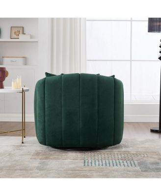 Upholstered Oversized 360° Swivel Accent Barrel Chair & Half Sofa