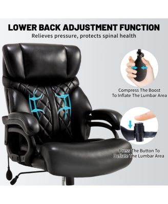 Streamdale 600LBS Big & Tall Office Chair, Extra Wide Seat, Adjustable Lumbar, Heavy Duty Executive Chair