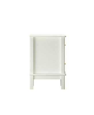  Modern 2-Drawer Nightstand with Gold Handles