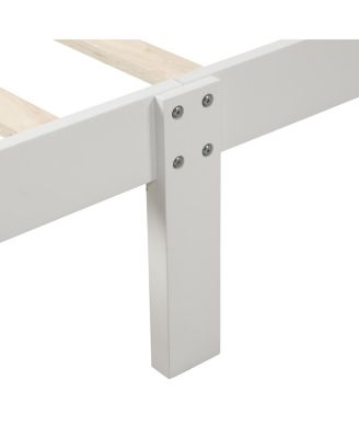 Wood Platform Bed Twin Sleigh Bed Frame with Headboard/Footboard