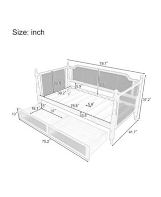 Antique Walnut Twin Daybed with Drawers for Space-Saving