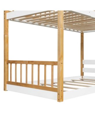 Twin Over Twin Bunk Bed with Roof, Window, Ladder