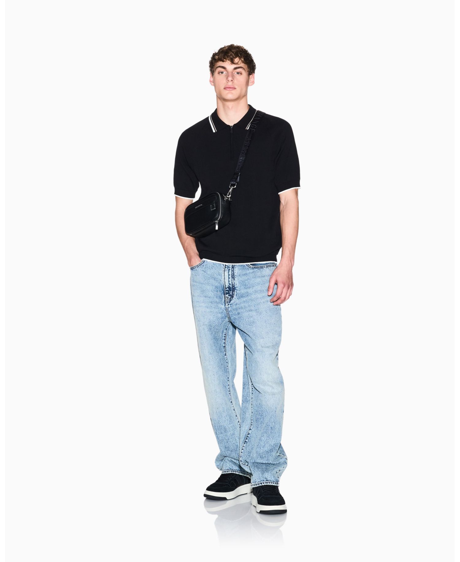 Men's Short Sleeve Zip with Tipping Polo Shirt