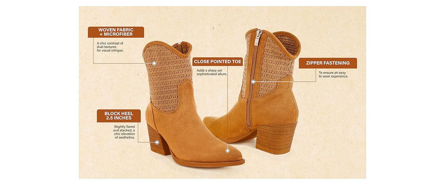 Женские ботинки London Rag Bimmy Woven Pointy Western, цвет: Бежевый / Хаки — фото 8