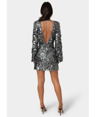 Women's Beaded Dolman Sleeve Mini Dress