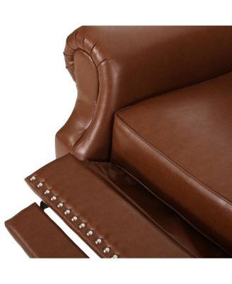 Classic Style Light Brown PU Push Back Chair