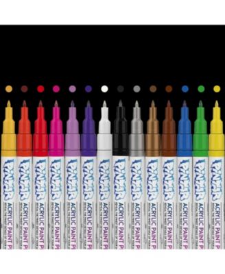 Acrylic Paint Markers Set - Extra Fine Tip Paint Pens - Acrylic Markers Paint Pens - Acrylic Paint Pens - Pack of 14, 0.7 mm