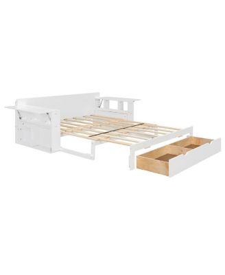  Full Size Daybed with Removable Desk & Storage Drawers