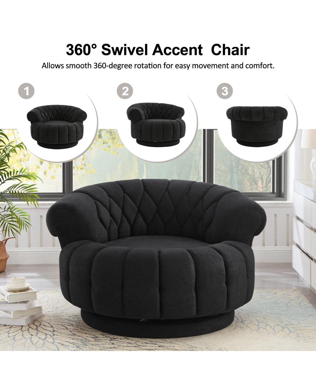 Streamdale Furniture Swivel Accent Chair 360° Round Club for Living Room/Bedroom