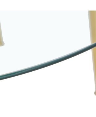 Modern 40" Glass Dining Table with Golden Metal Legs