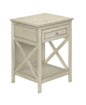 Antique White Key West End Table, Washed 19" x 15.75" x 25