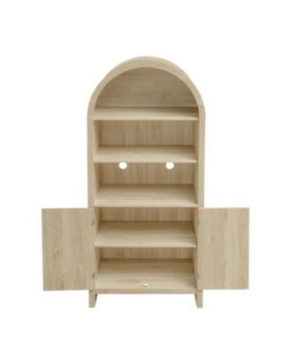 Arched Kitchen Pantry Cabinet with Adjustable Shelves