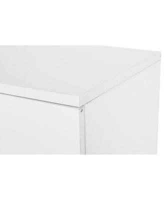 White 5-Drawer Dresser with Wheels – Modern Storage Cabinet