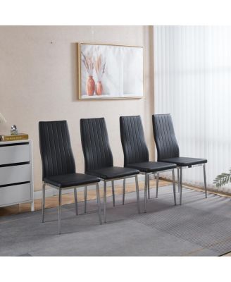 1+4,5pcs Dining Set, Metal Leg Table, Mid-century Glass Top Table