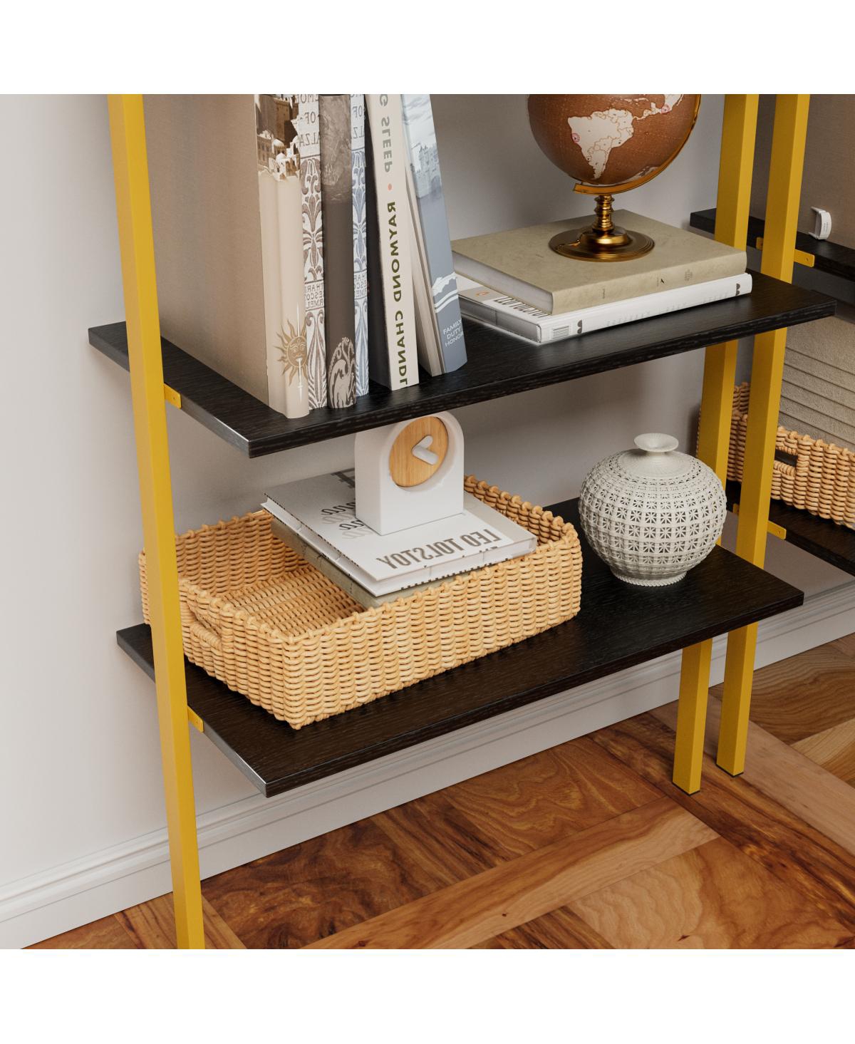 Streamdale Furniture Industrial Lift Top Coffee Table with Hidden Storage, Black/Golden