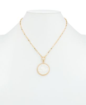 Gold-Tone Carved Bird Pendant Necklace