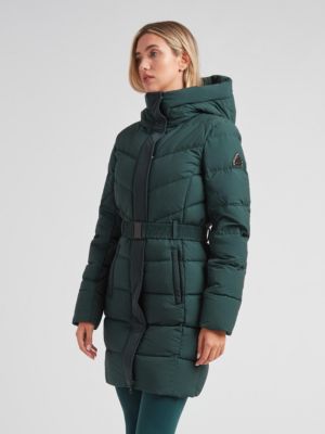 Women's Diamond Belted Hooded Down Coat