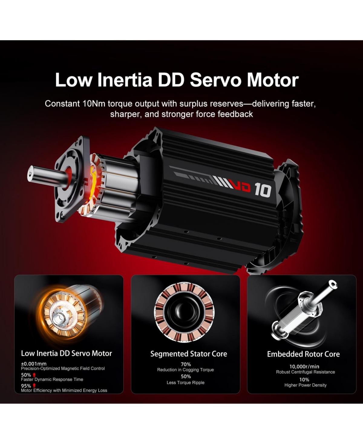 Pxn VD10 Direct Drive Racing Wheel Base – 10Nm.