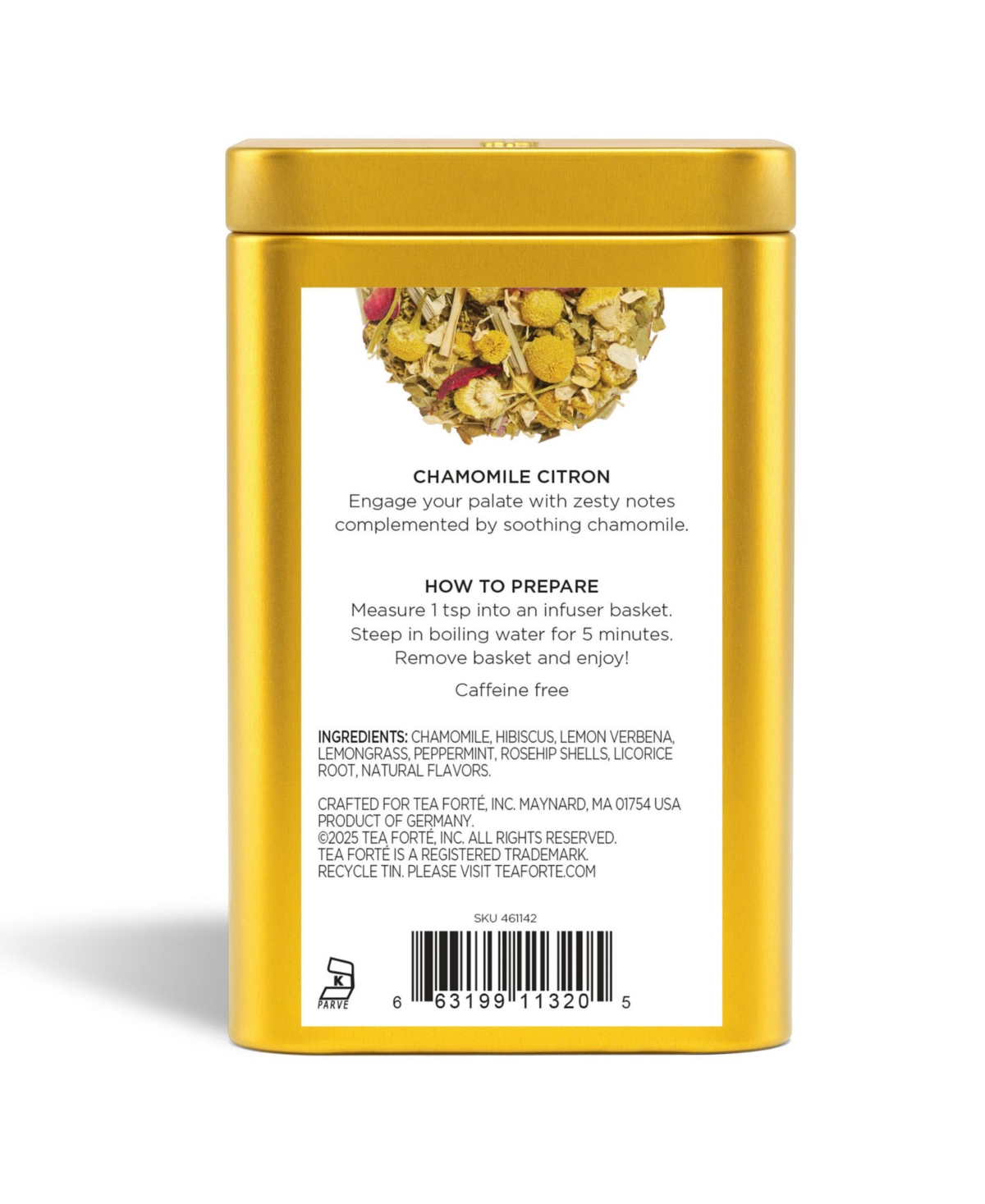 Tea Forte Loose Tea Bundle with 3 Loose Tea Canisters and Stainless Steel Infuser, 4-Pc.