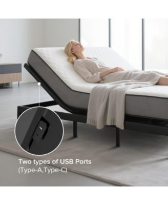 Adjustable Bed Frame Queen w/ Massage, USB, LED, Remote
