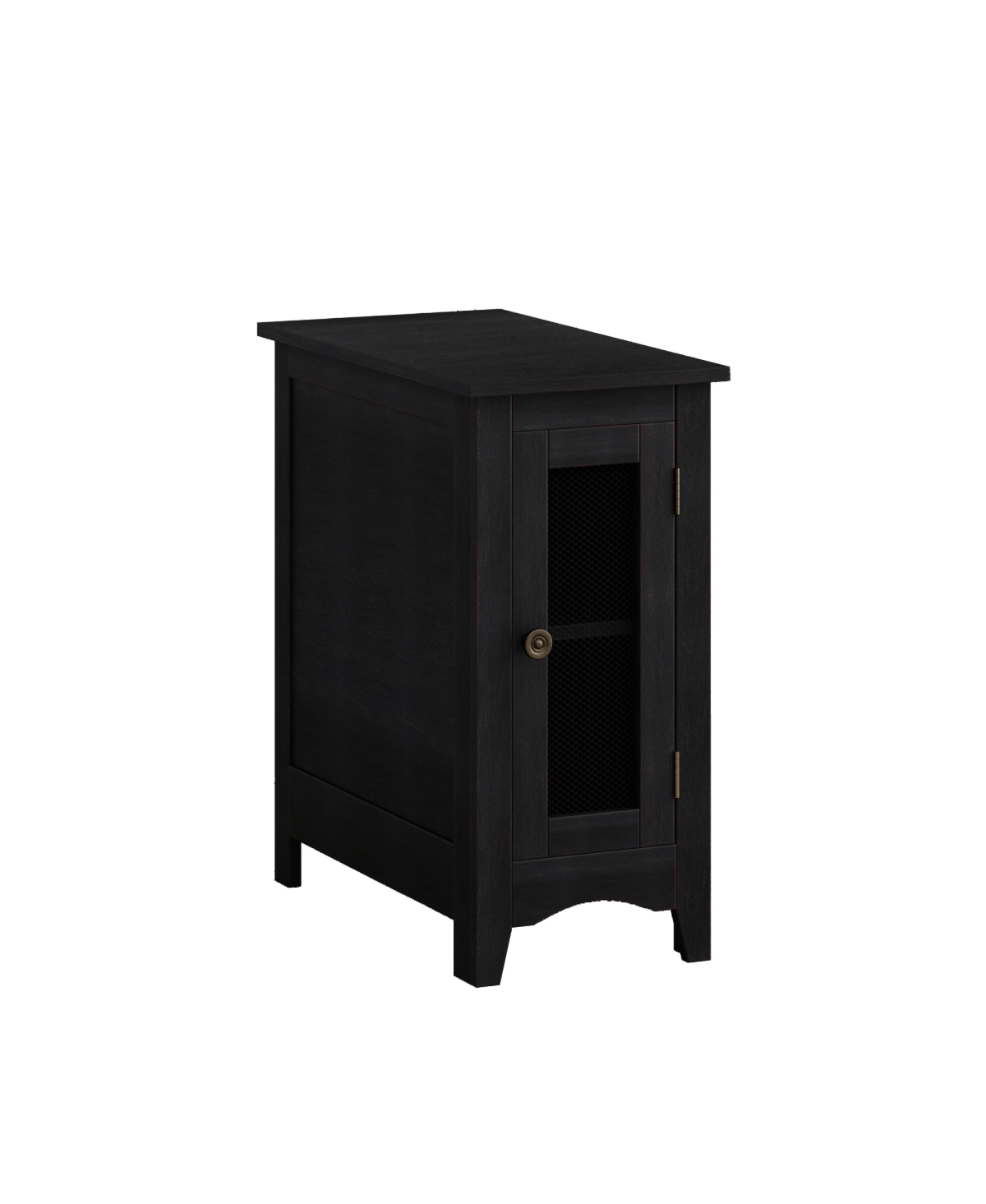 Streamdale Furniture Rectangle Narrow Accent Side Table, Black Veneer, 11.75" W x 21.75" L x 24.25" H