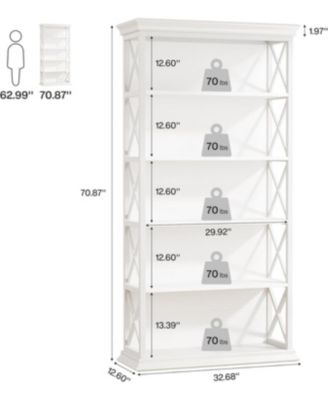 6-Tier Kitchen Pantry, 71 Inches Industrial Storage Cabinet, Floor Standing 5 Shelf Pantry Organizer