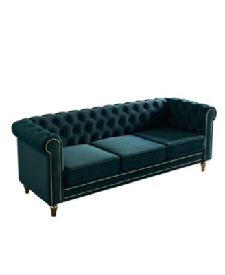Chesterfield Velvet Sofa 84.65 inch for Living Room 